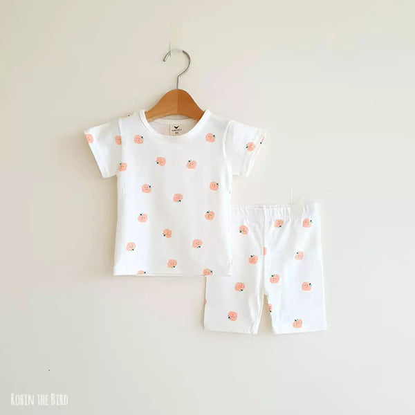 Peach T-shirt and Short Set