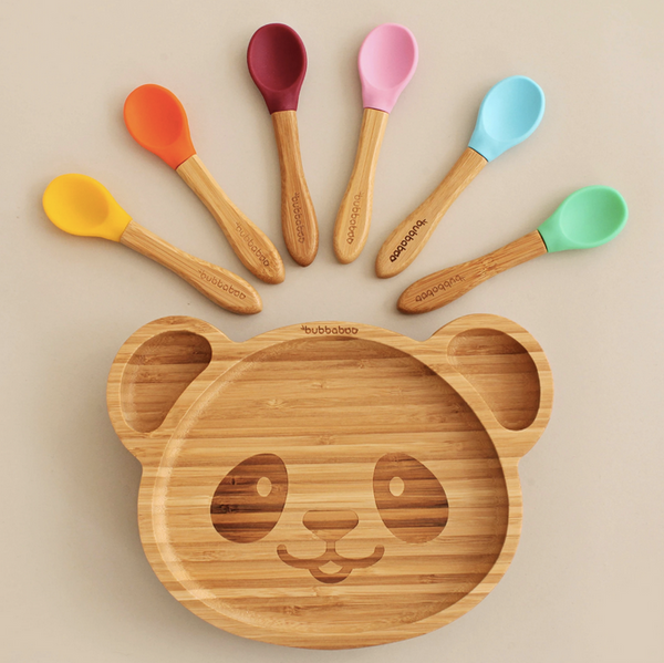 bubba boo bamboo panda plate with spoons