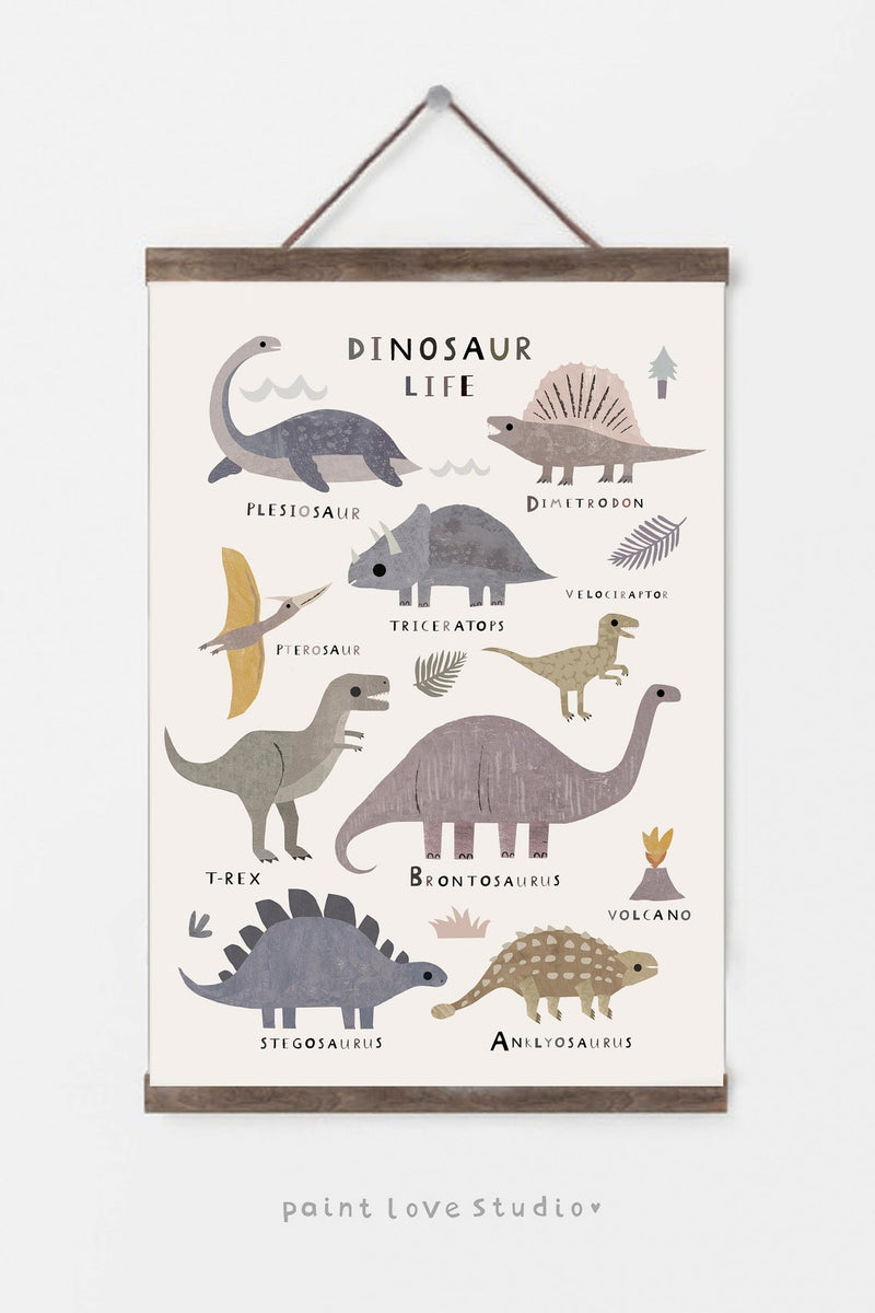children's nursery or playroom dinosaur print