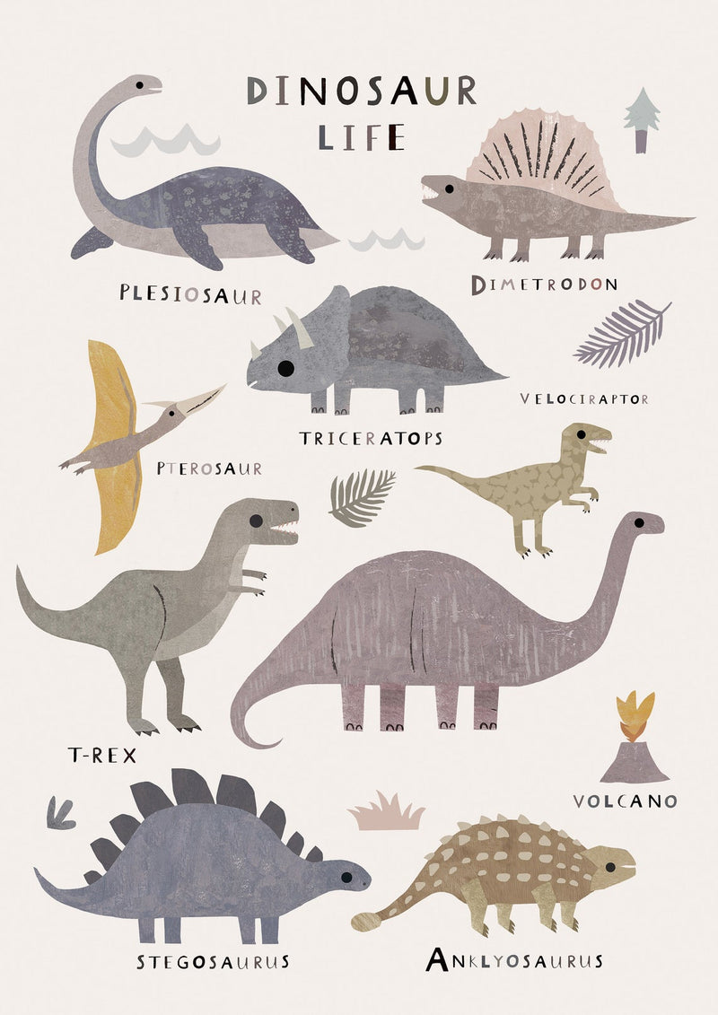 dinosaur children's nursery print