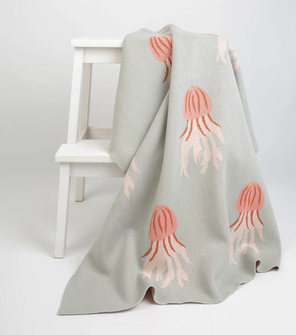 organic cotton jellyfish baby blanket